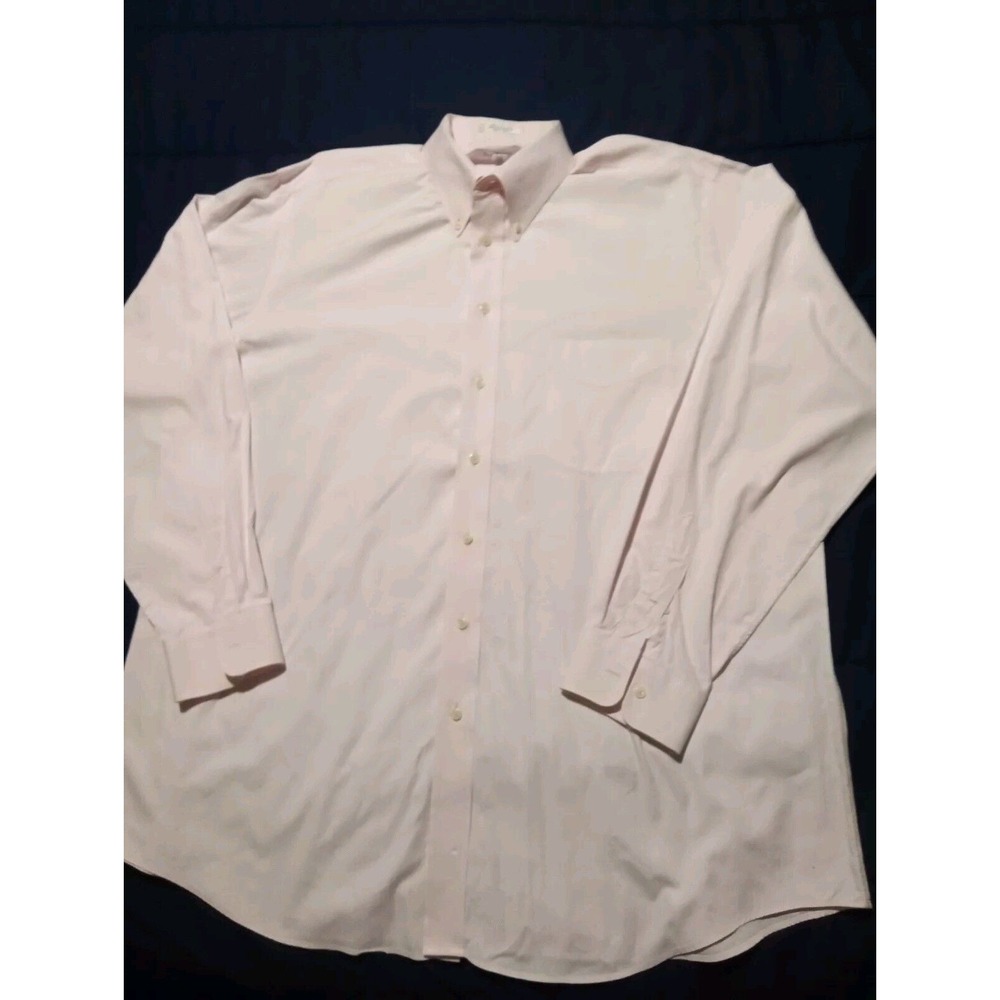 Paul Fredrick Men's Size 18/37 Dress Shirt Long Two-Ply Cotton‎ Pink X5
